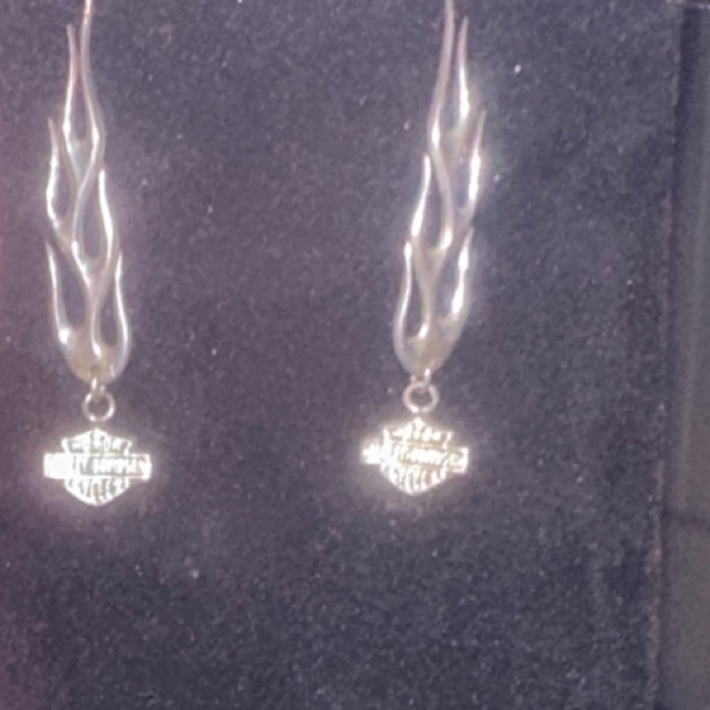 Harley-Davidson Silver Twisted Earrings